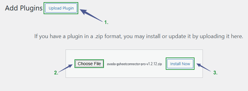 Update WordPress Plugin using Avada GSheetConnector Pro