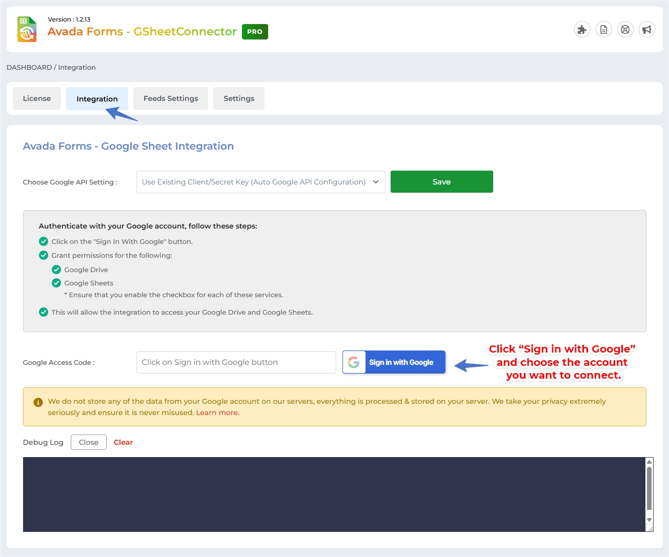 Google API Integration