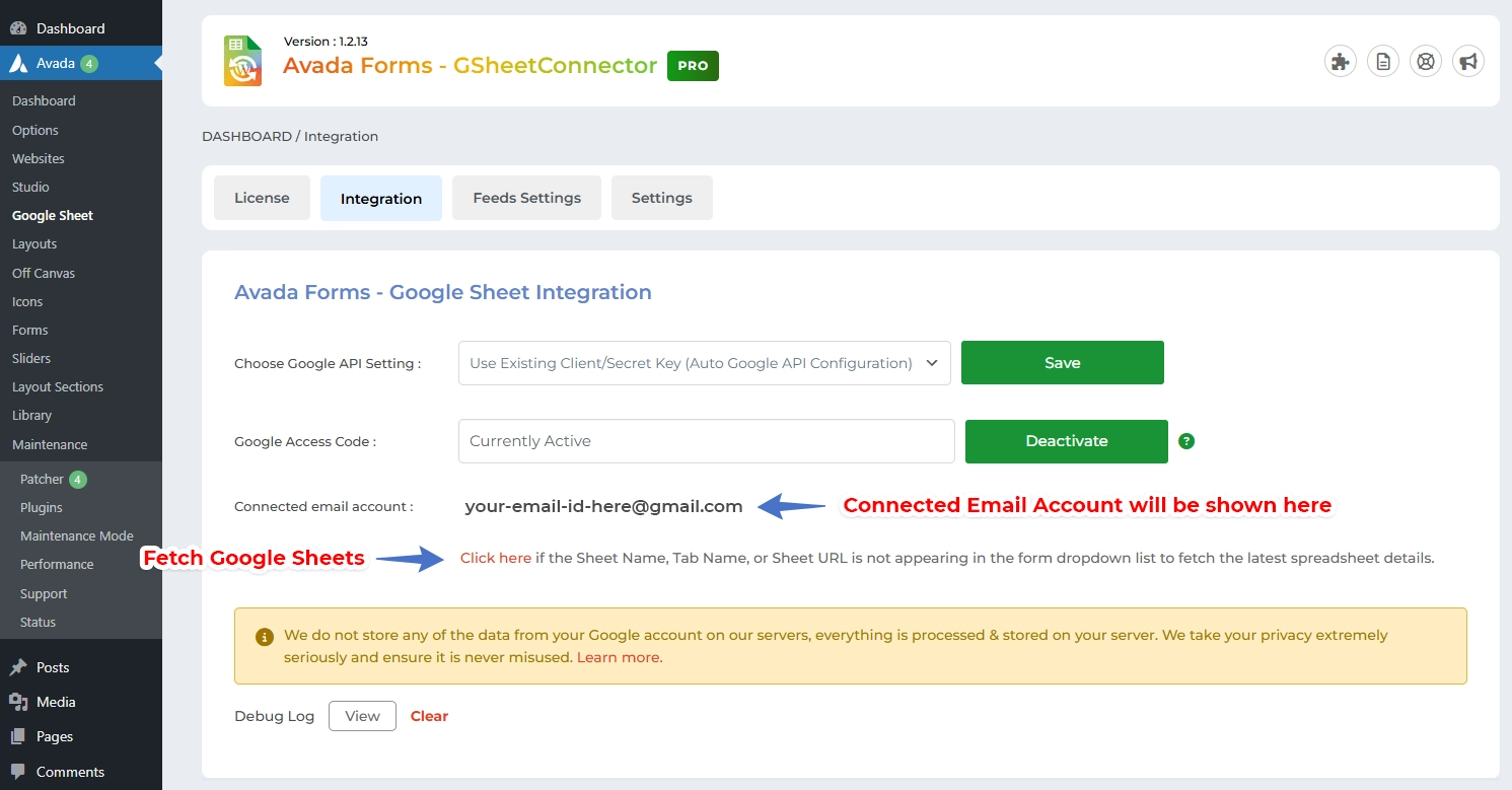 Google API Integration
