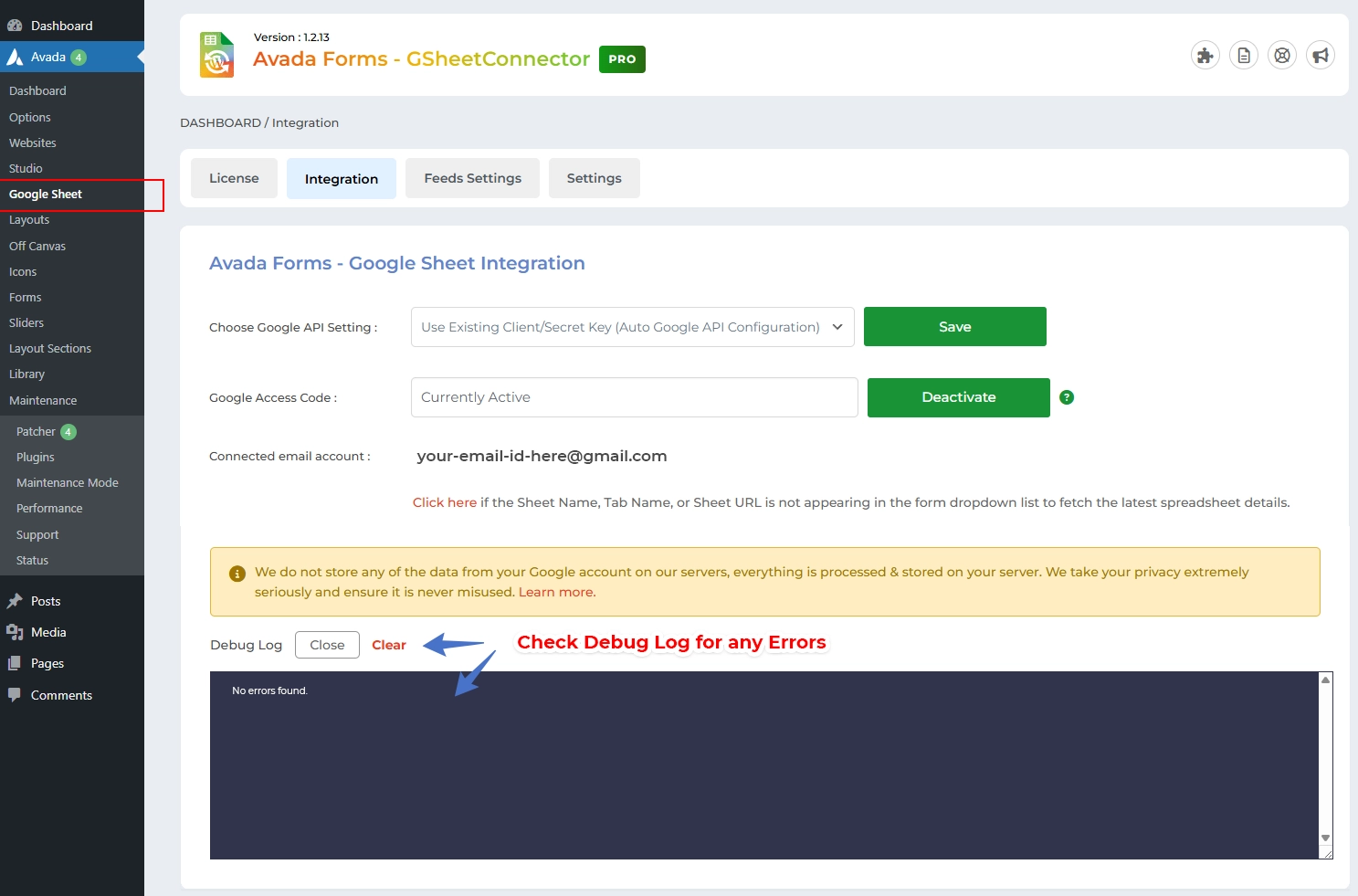 Google API Integration
