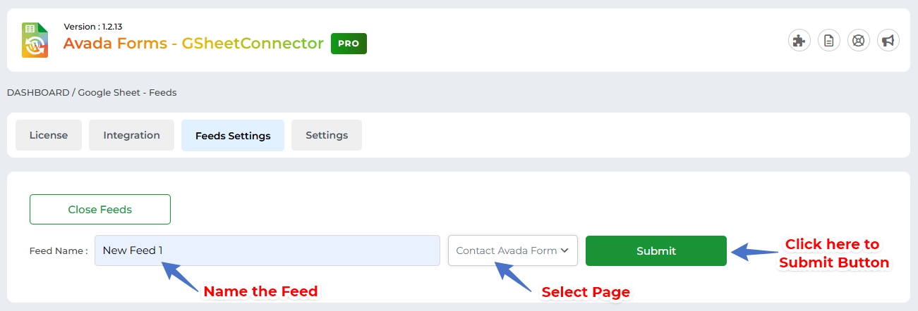 Avada Forms Google Sheet Connector Settings