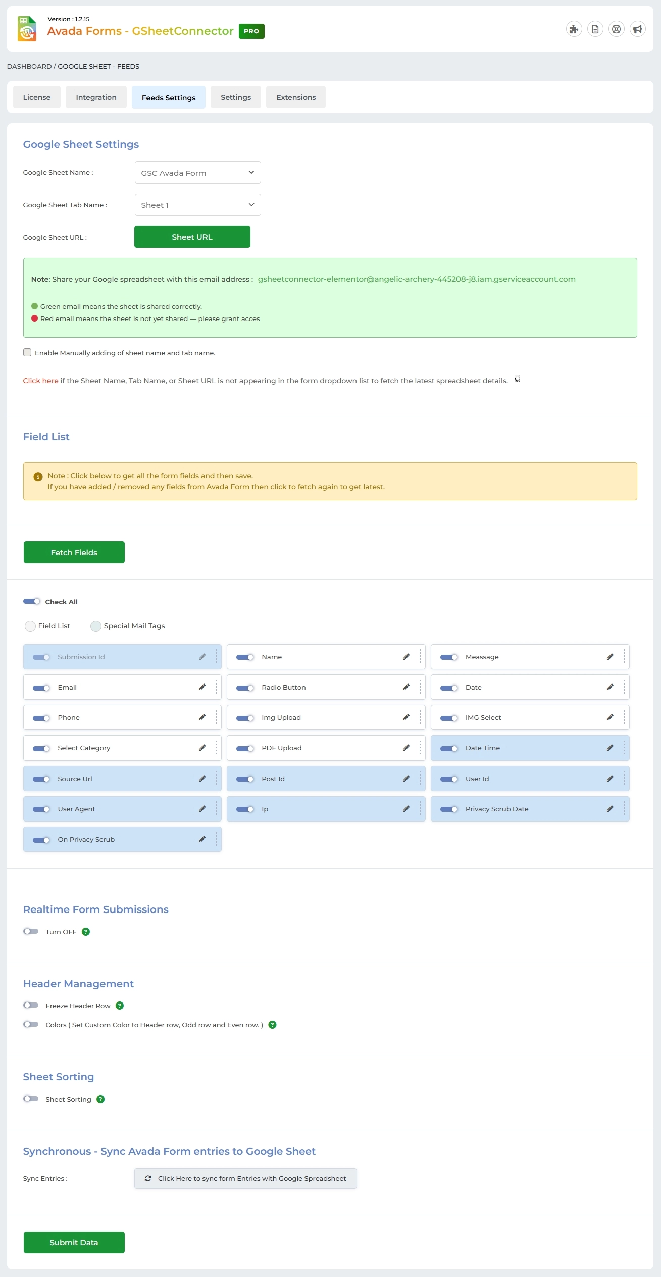 Google Sheet Connector Elementor Form - Google Sheet Settings – (Auto Settings)