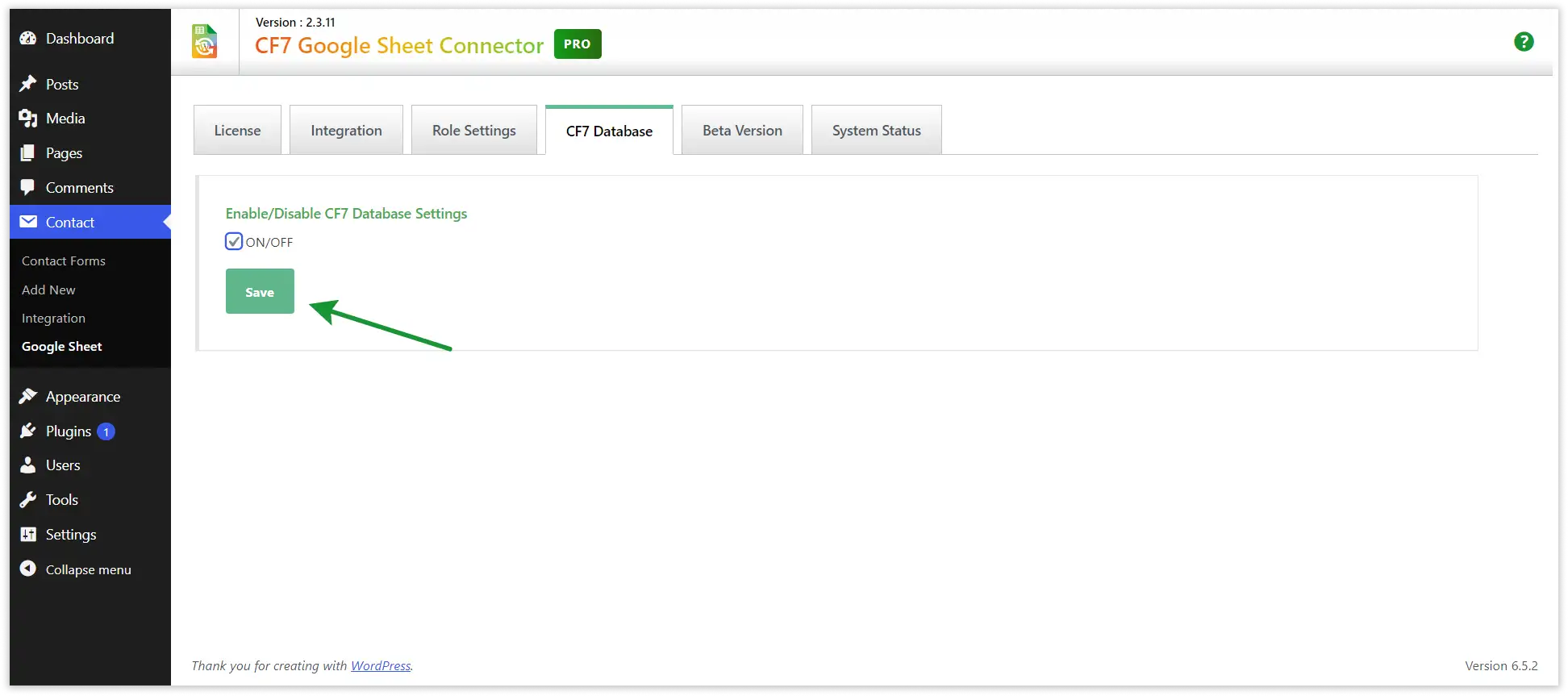 cf7 gsheetconnector pro database