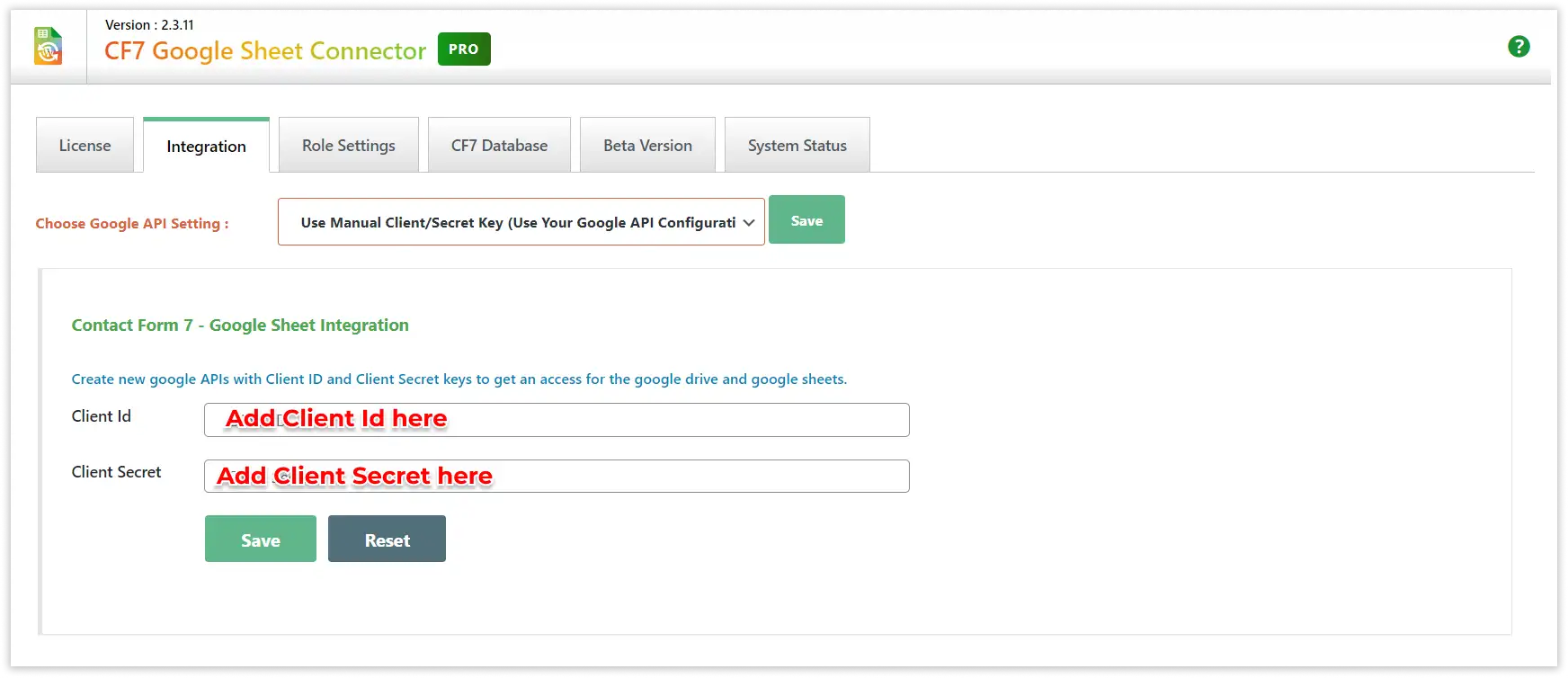 Google API Manual Integration Steps