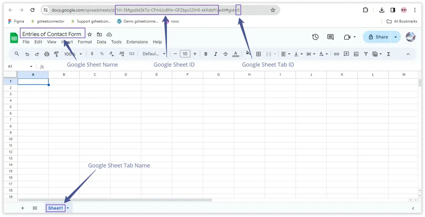 Google Sheets Tab for CF7 Google Sheet Connector Free Version