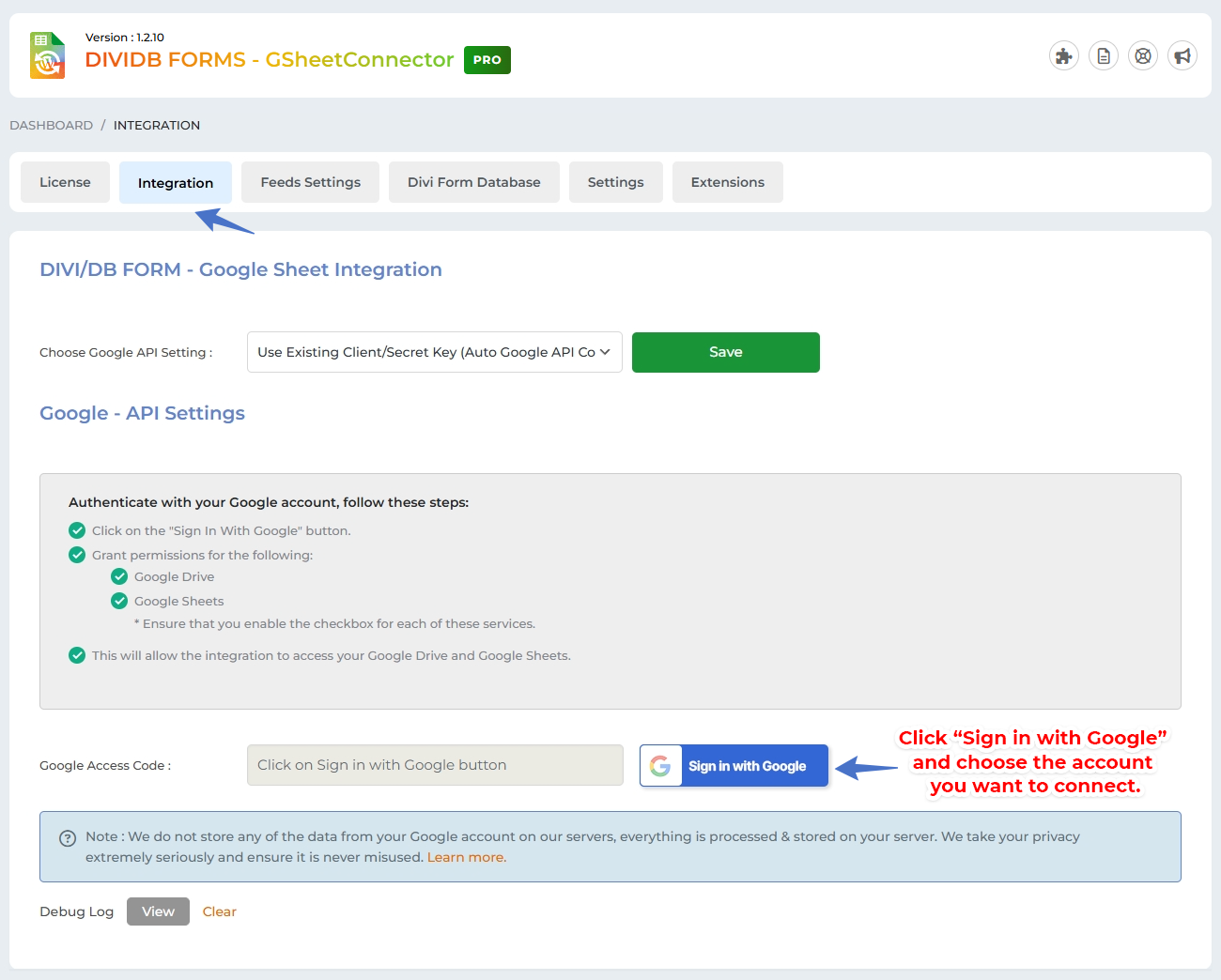 Sign in with Google for seamless Google API Integration