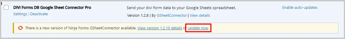 WordPress plugin update process