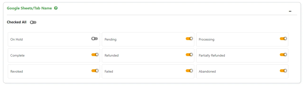 Configuration EDD-GSheetConnector Google Sheets Tab-Name