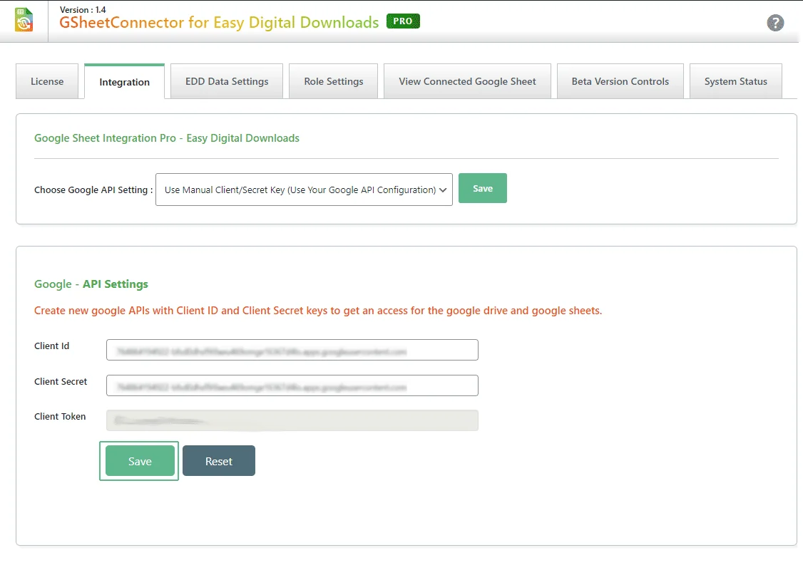 Manual Google Integration Setup in GSheetConnector