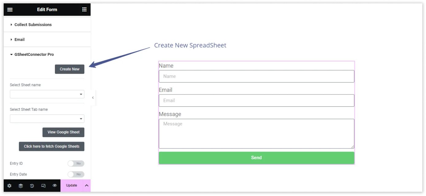 Elementor Form Google Sheet Integration