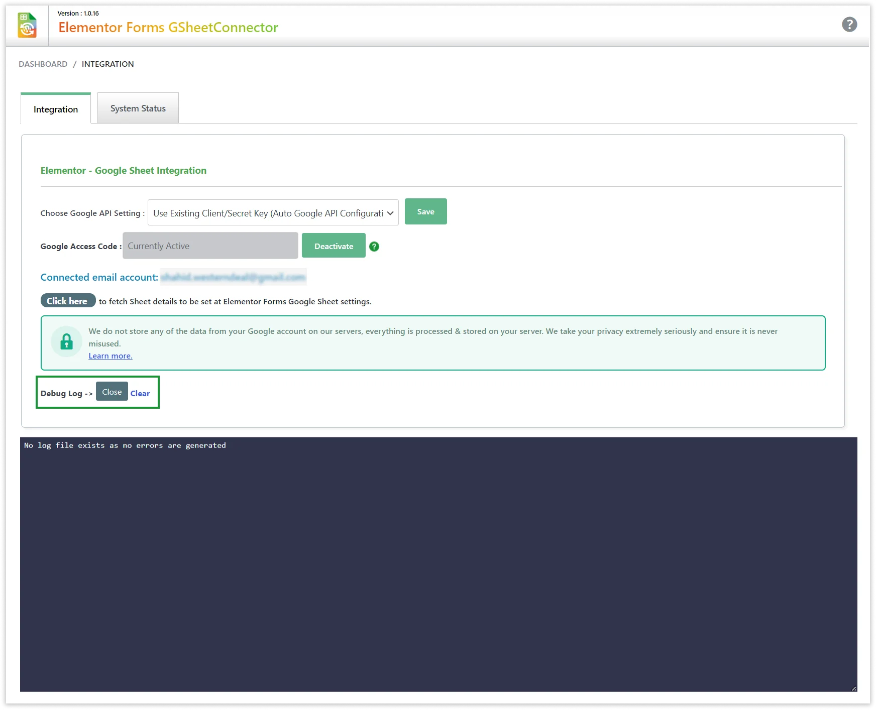 Elementor Forms Google Sheet Connector download steps
