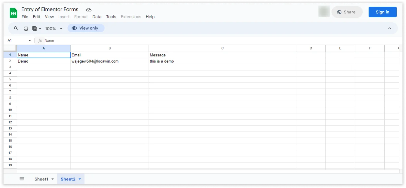 Action After Submit - Elementor Form Google Sheet Integration