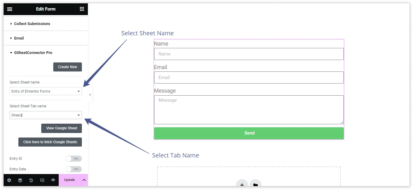 Elementor Form Google Sheet Integration