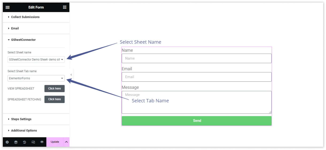 Action After Submit - Elementor Form Google Sheet Integration