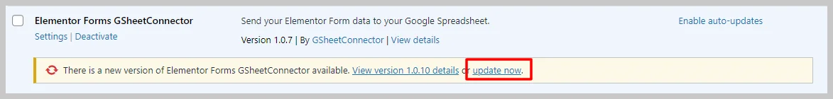 Download plugin updates for Elementor