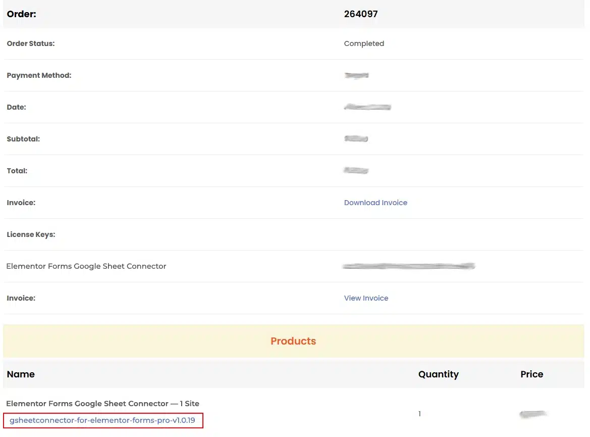 Download plugin updates for Elementor