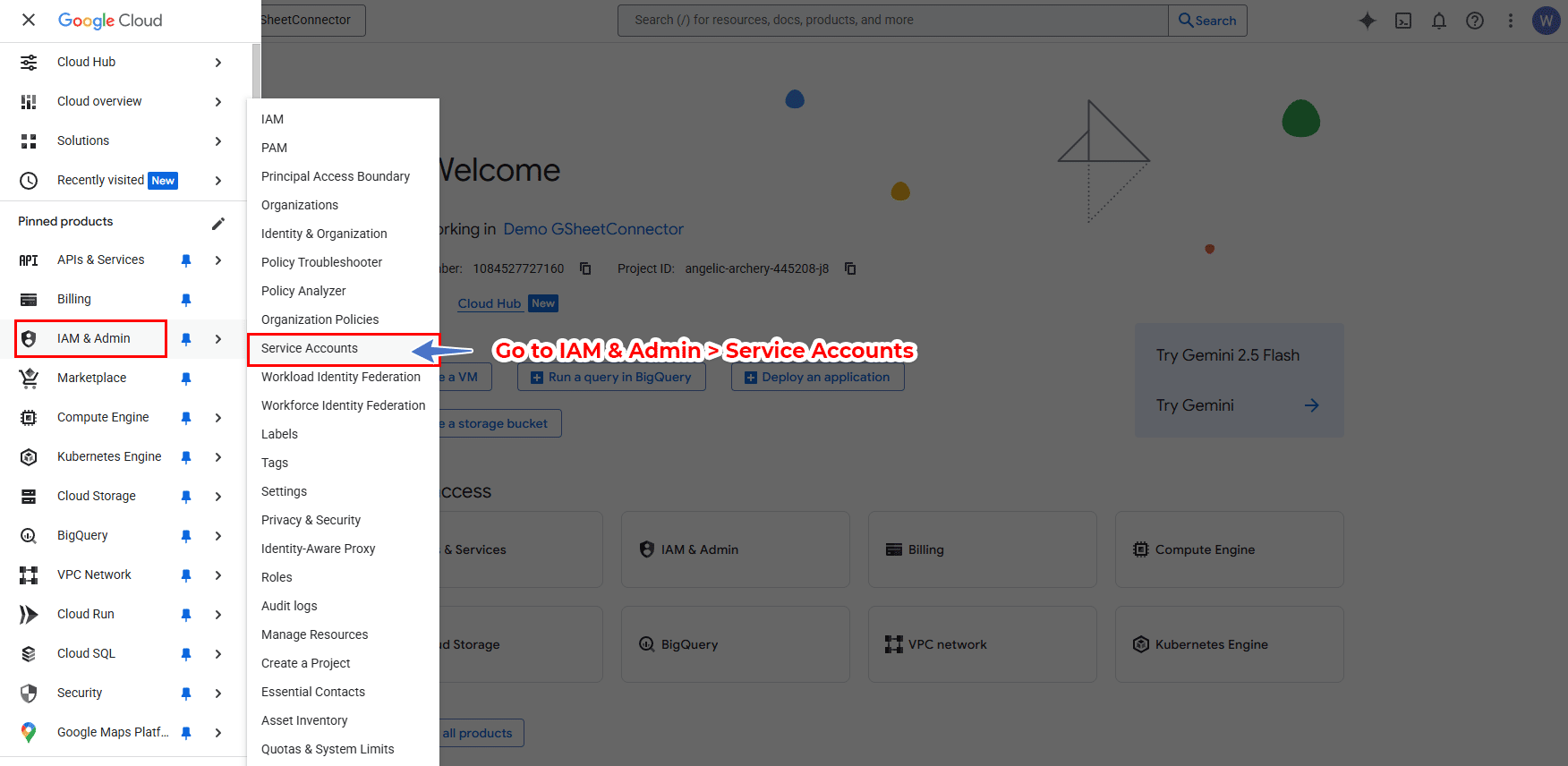 Create a Service Account in Google Cloud