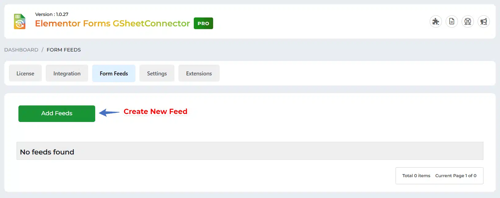 Google Sheet Connector Elementor Form - Create and New Feed