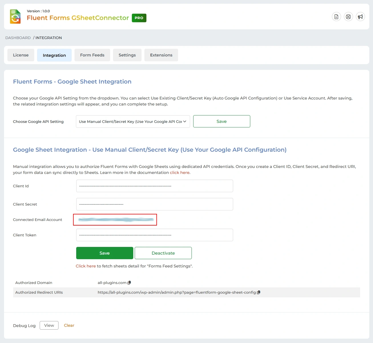Manual Google API Integration setup guide