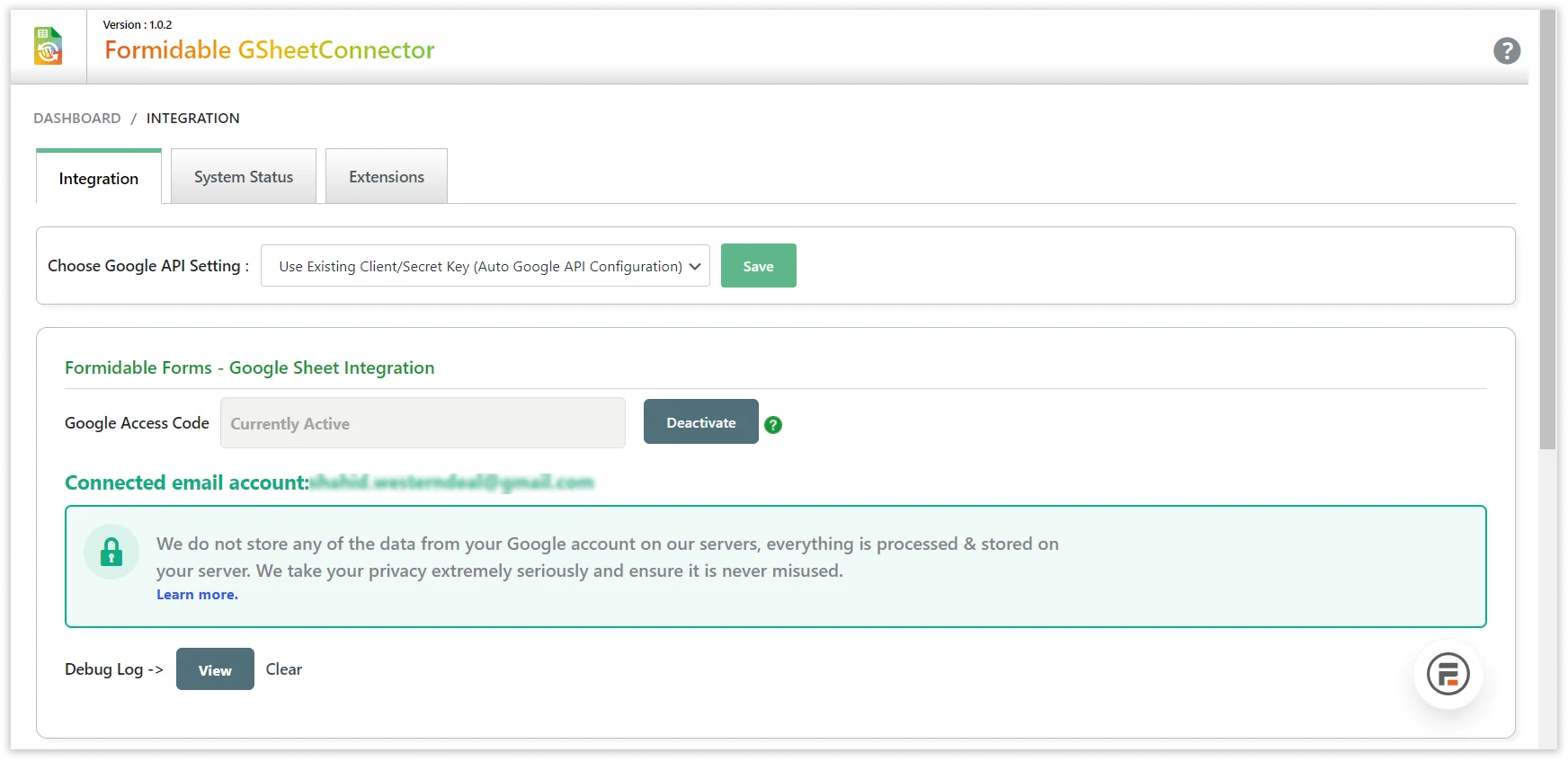 Formidable Forms Google Sheet Integration Sign-in