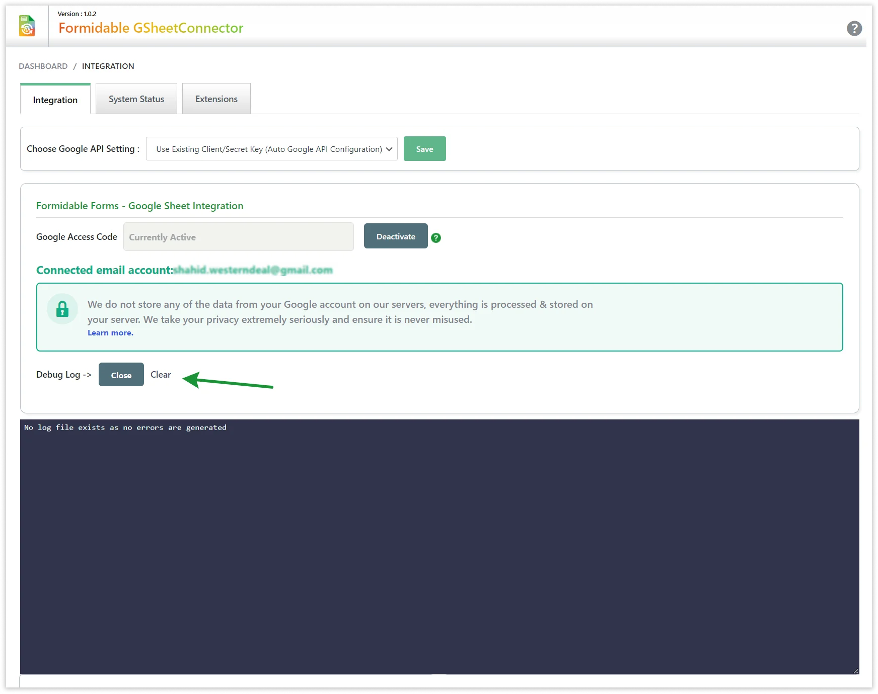 Formidable Forms Google Sheet Integration Sign-in