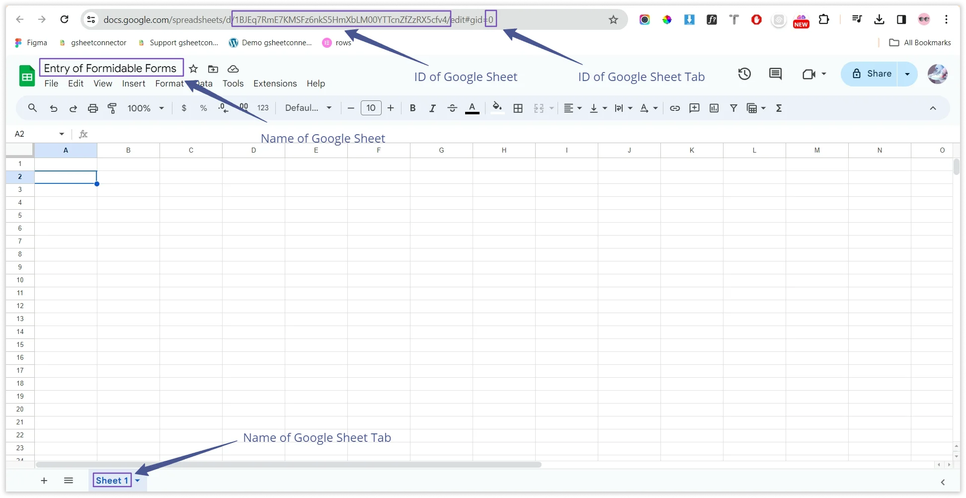 Formidable Forms Google Sheet Connector Plugin Settings