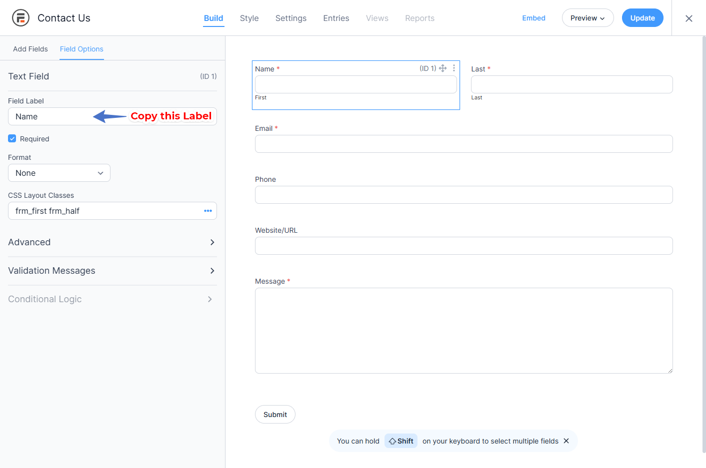 Action After Submit - Formidable Form Google Sheet Integration