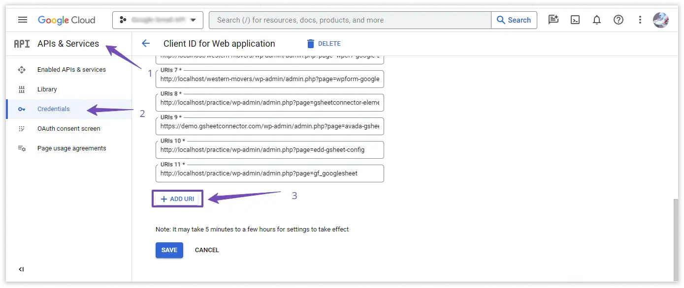 Manual Google API Integration guide screenshot