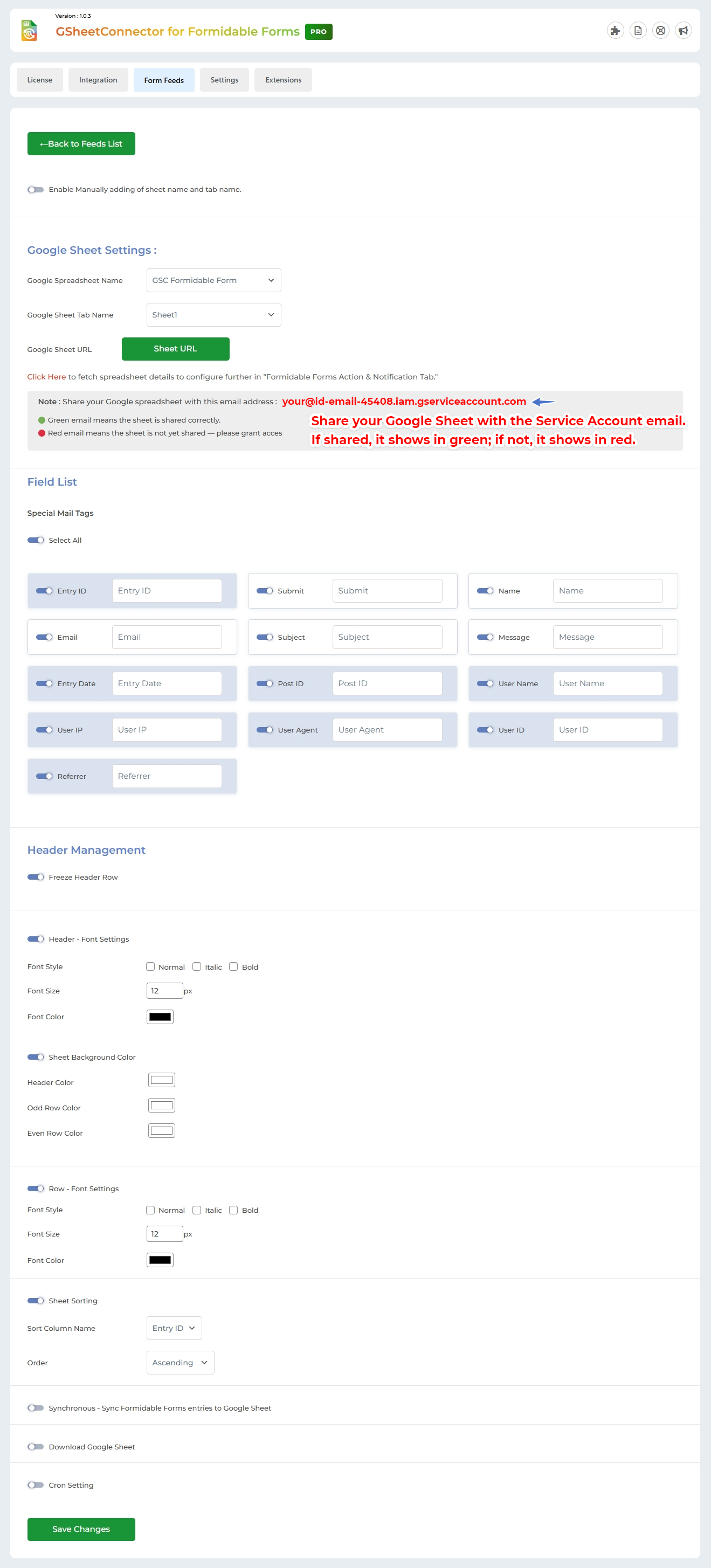 Service Account Setting Pro Version – Google Sheet Connector Google Sheet Connector Elementor Form - Google Sheet Settings – (Auto Settings)