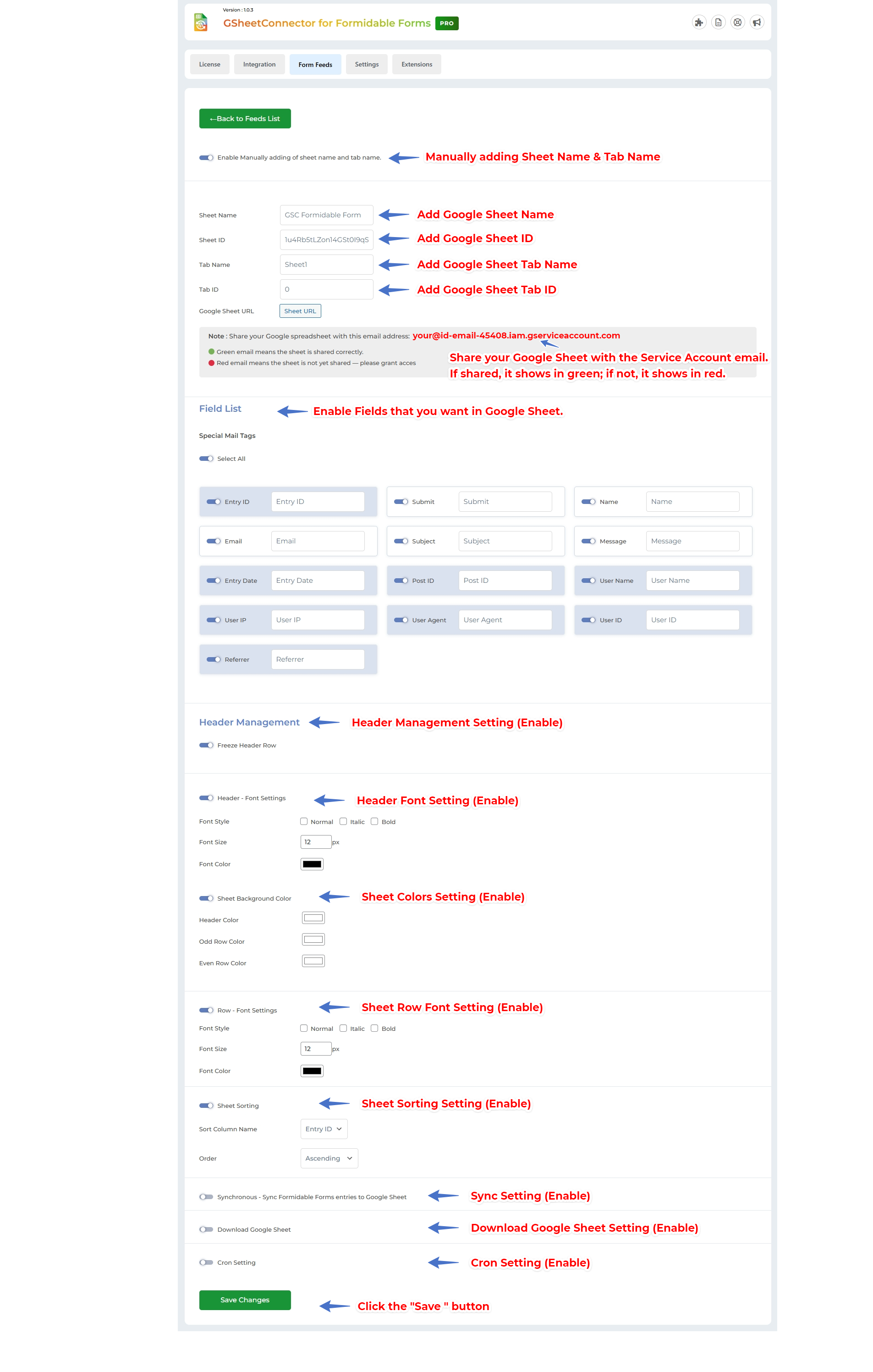 Service Account Setting Pro Version – Google Sheet Connector Google Sheet Connector Elementor Form - Manual Setting