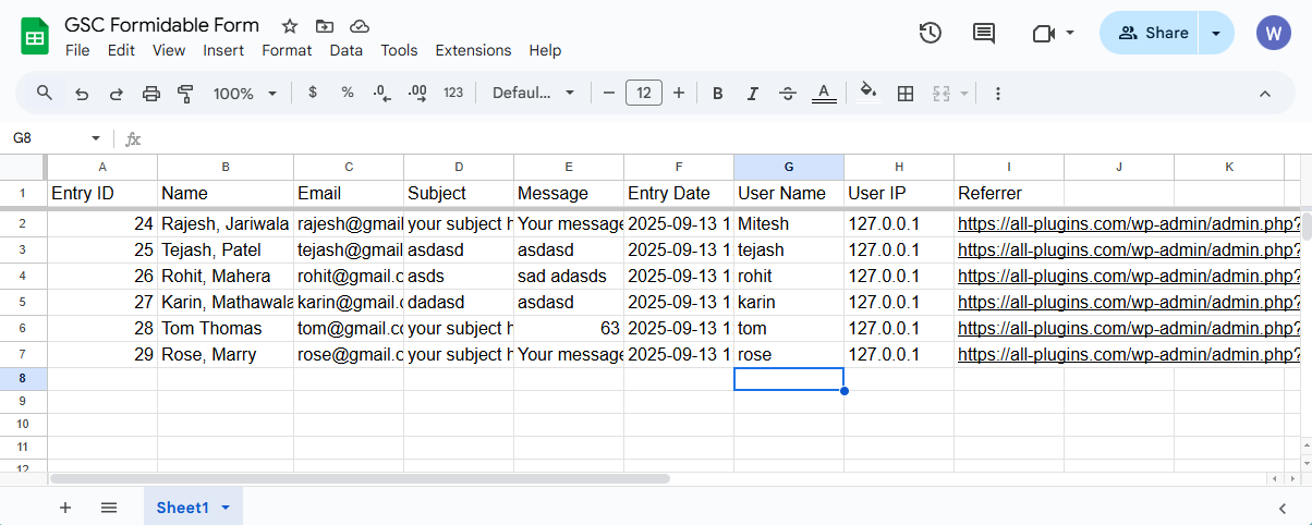 Service Account Setting Pro Version – Google Sheet Connector Google Sheet Connector Elementor Form - Google Sheet feed Entry