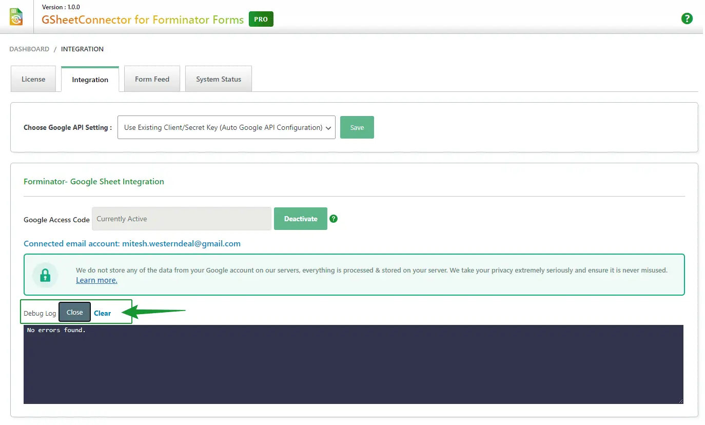 Forminator Forms Google Sheet Integration setup process