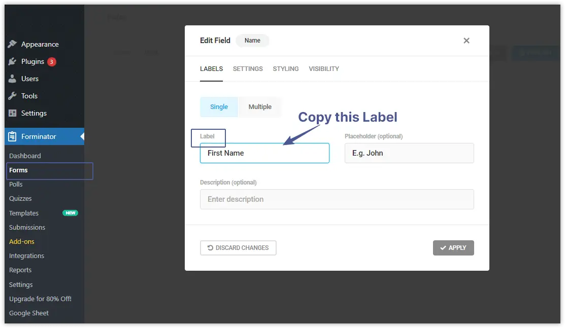 Forminator Forms Google Sheet Integration - Feed Setup