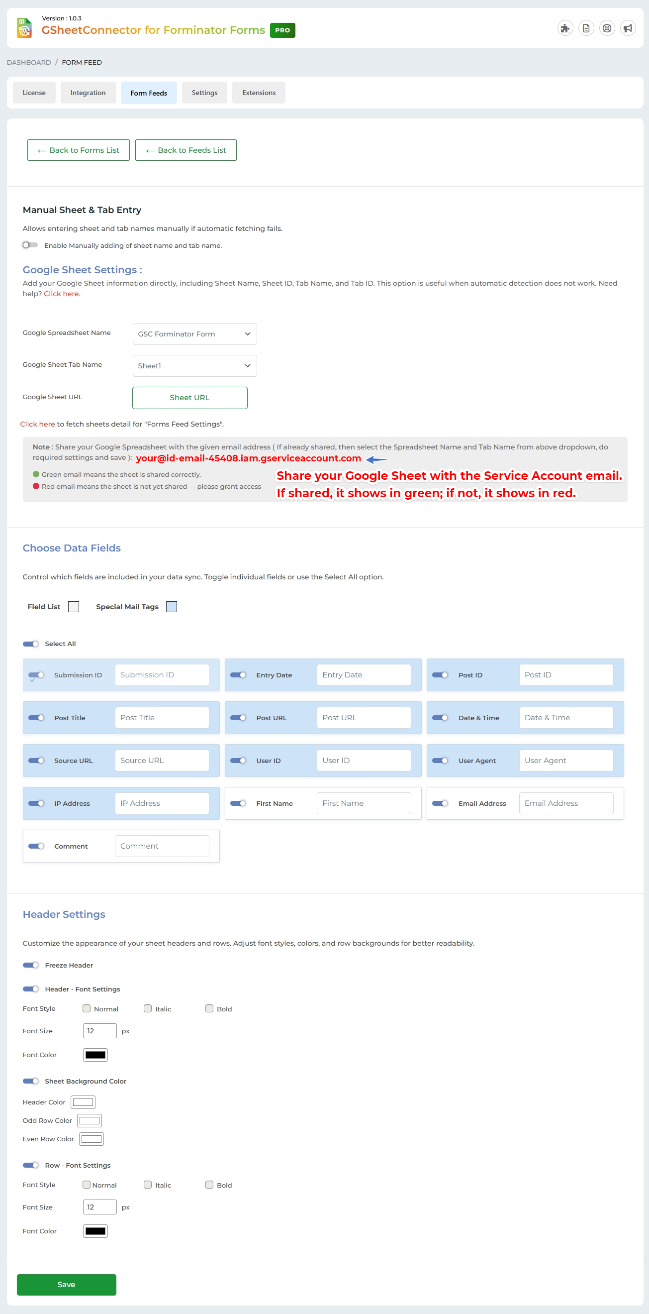 Google Sheet Connector Elementor Form - Google Sheet Settings – (Auto Settings)