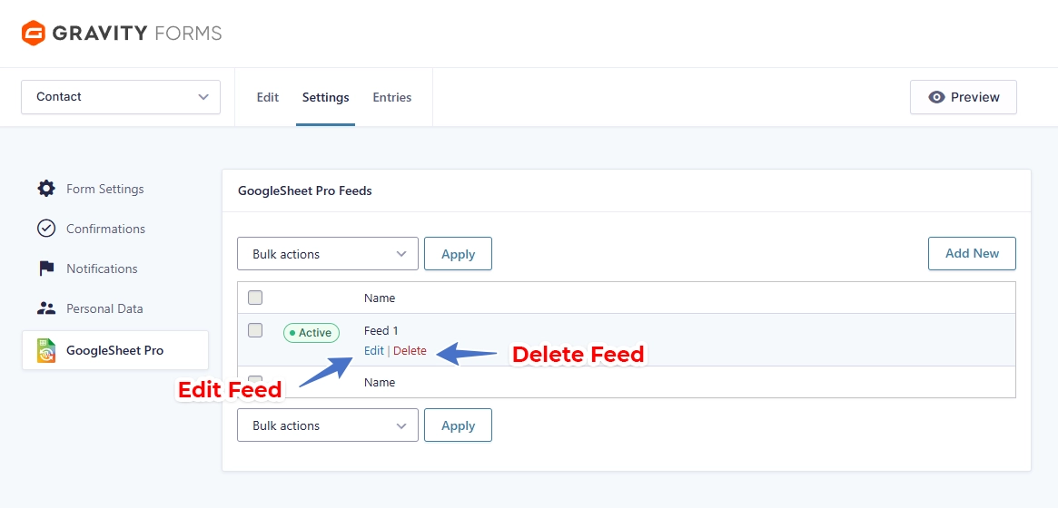 Service Account Setting Pro Version – Google Sheet Connector Google Sheet Connector Elementor Form - Edit - Delete - Rename Feed