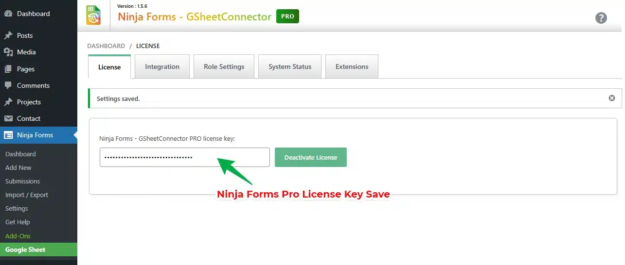 Ninja Forms Google Sheet Integration Setup