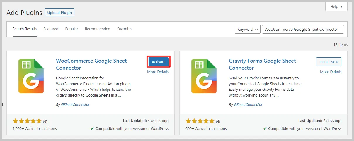 WooCommerce Google Sheet Connector Free Version Installation Steps