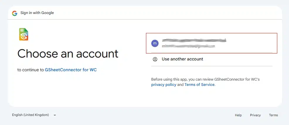WooCommerce Google Sheet Connector Sign in with Google