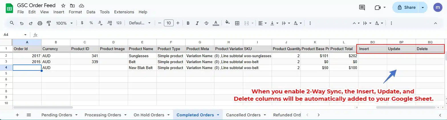 Understanding Google Sheet Columns