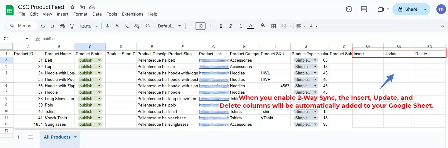 GSheeConnector Product Feed