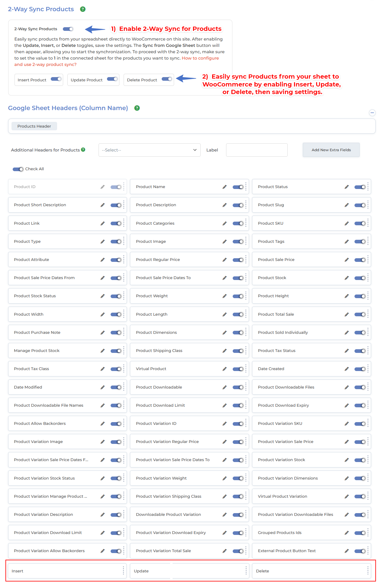 Enable 2 Way Sync for WooCommerce GSheetConnector Plugin