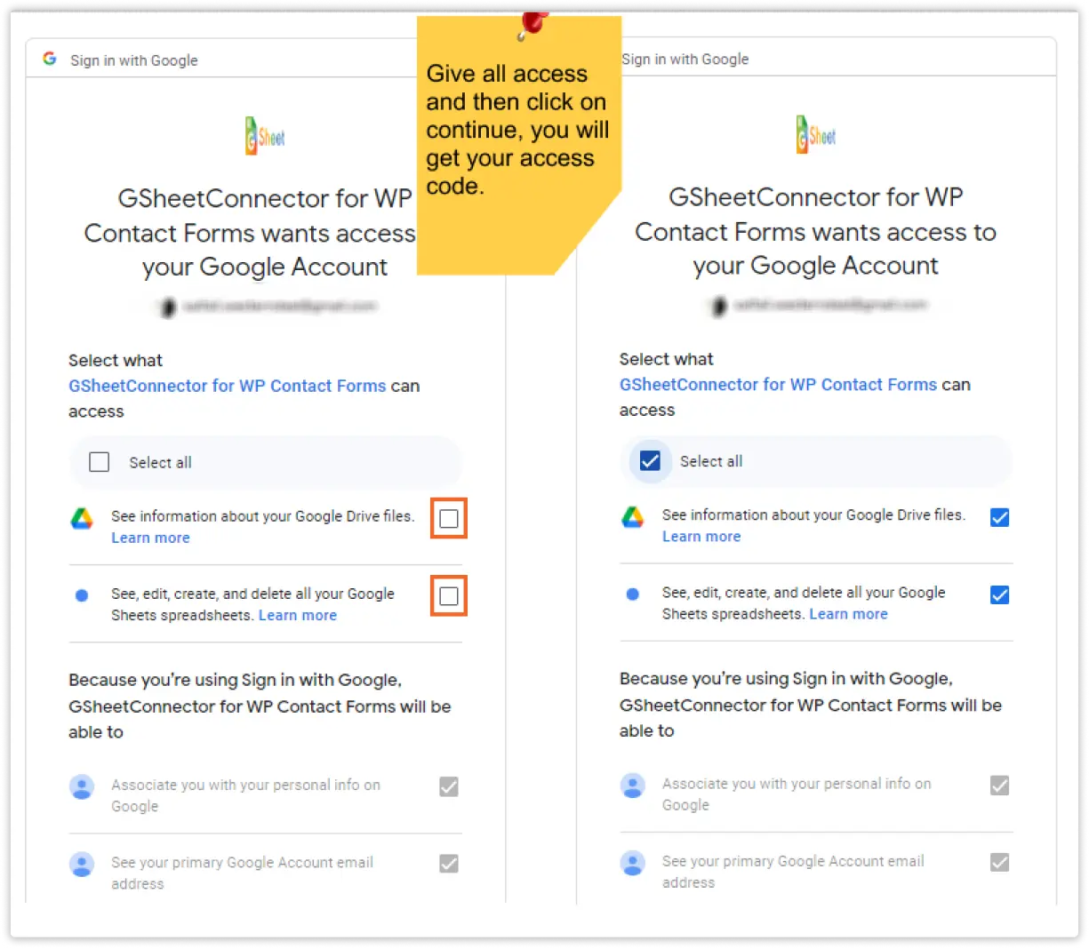 WPForms Google Integration settings screen