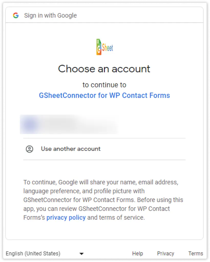 WPForms Google Integration settings screen
