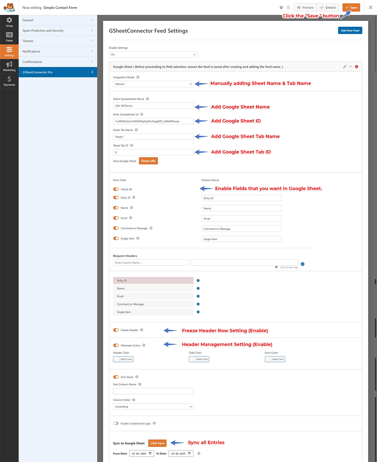 Service Account Setting Pro Version – Google Sheet Connector WPForms Google Sheet Connector Pro Service Account Setup - Google Sheet Settings Auto