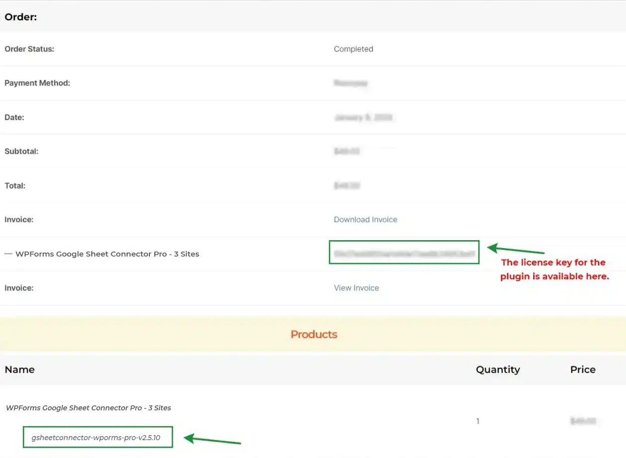 Activate WPForms Google Sheet Connector PRO plugin